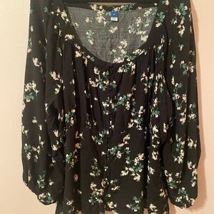 Old Navy Floral Print Square Neck Blouse | Size 4x | NWT